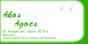 akos agocs business card